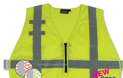 Aware Wear Public Safety Mesh Vest W/ Adjustable Side Closure