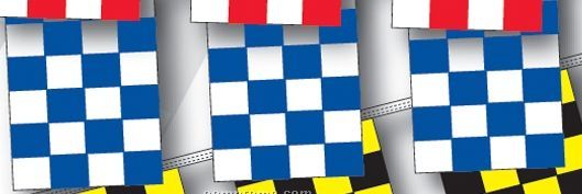 100' 4 Mil Rectangle Checkered Race Track Pennant - Blue/White