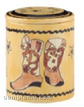 Cowboy Boots Small Cookie Keeper (Custom Lid)