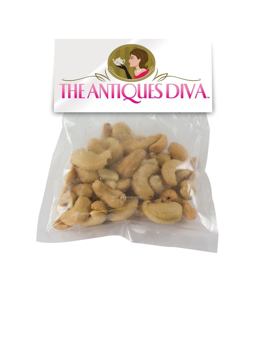Large Plastic Candy Bag With Header Card & Cashews