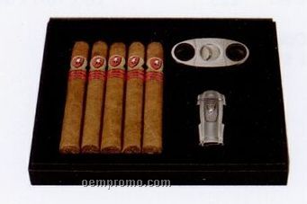 Nibo 5 Cigar,Cutter And Lighter Gift Set,