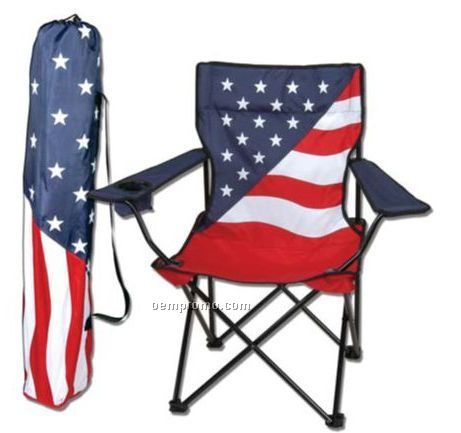Patriotic Folding Chair W/ Carrying Case (32"X22"X35")