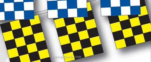 100' 4 Mil Rectangle Checkered Race Track Pennant - Black/Yellow