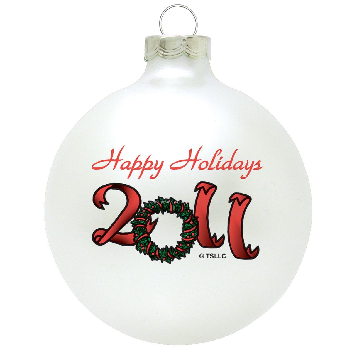 Happy Holidays 2011 Stock Ornament Design Ll (2-5/8