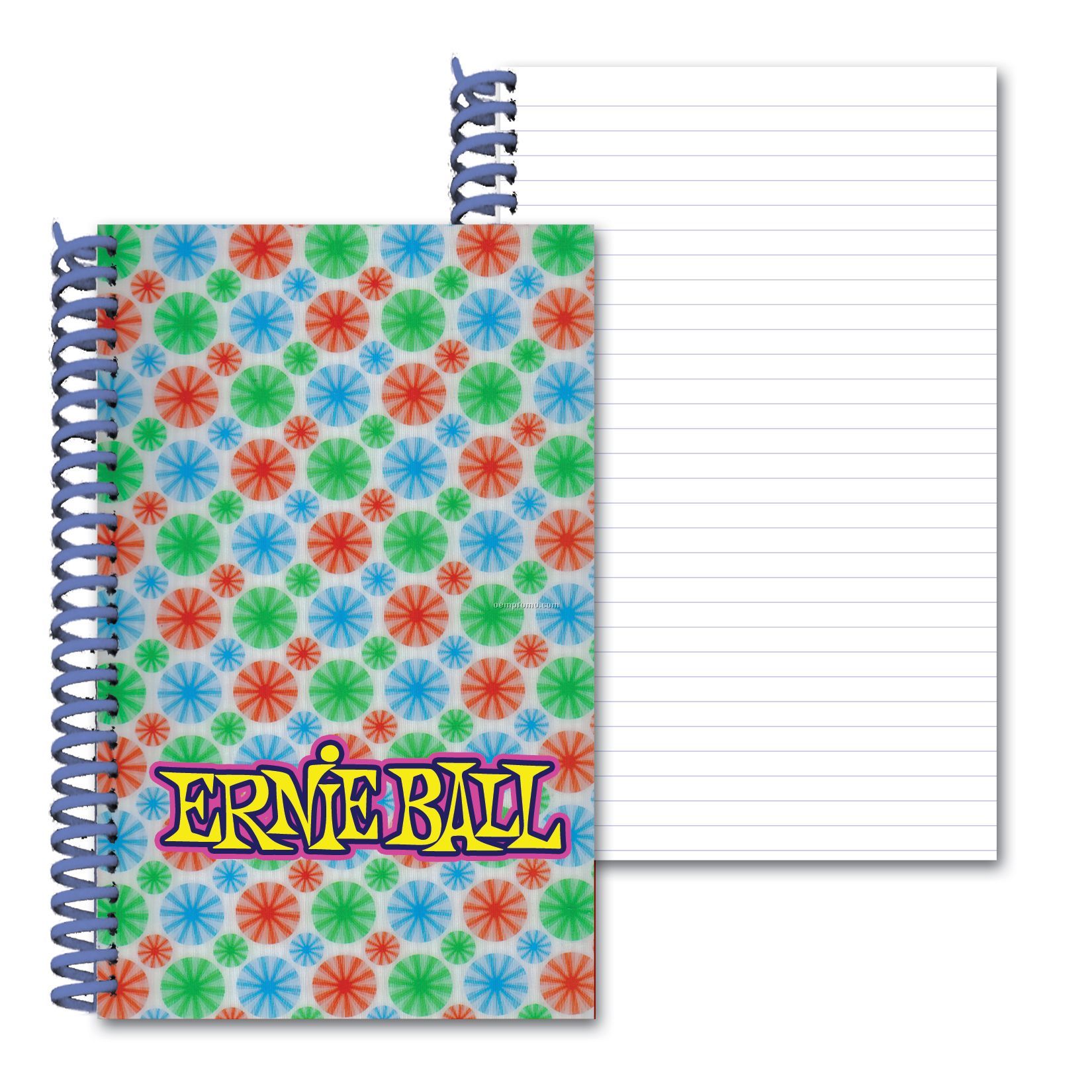 3d Lenticular Notebook Stock/Multi-colored Spinning Circles (Custom)