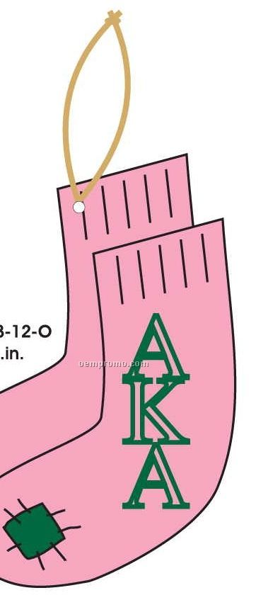 Alpha Kappa Alpha Sorority Socks Ornament W/ Mirror Back (3 Square Inch)