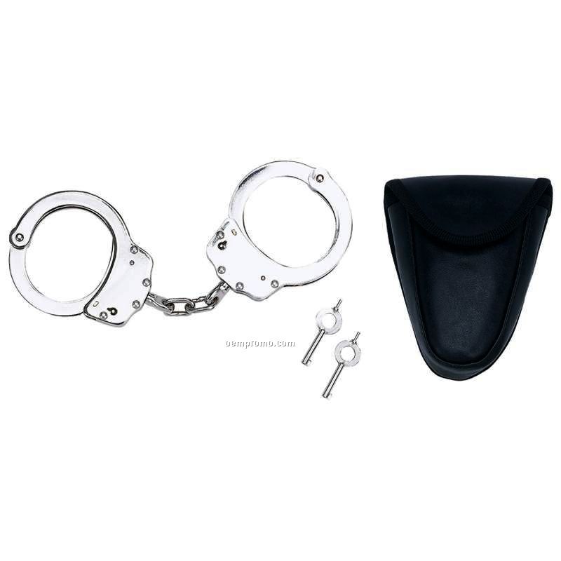 Chain-linked Steel Handcuffs With Pouch