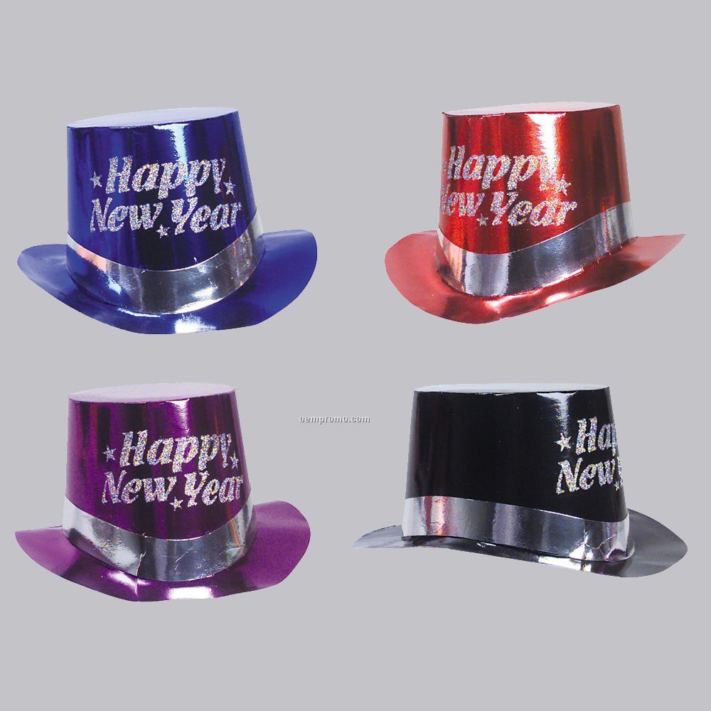 New Year Metallic Colored Top Hats
