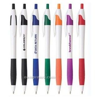 Plastic Ball Pen With Rubber Grip