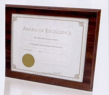 Walnut Brown Wood Slide-in Certificate Frame Plaque