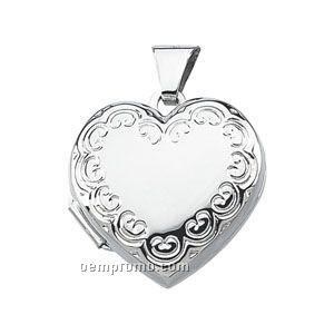 18x18 Ladies' Stainless Steel Heart Locket