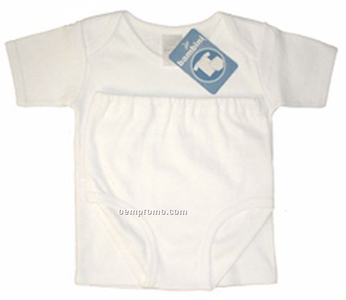 White Interlock Short Sleeve Lap T-shirt & Brief Set