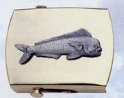 Deluxe Plated 2" Belt Buckle (Bull Dolphin)