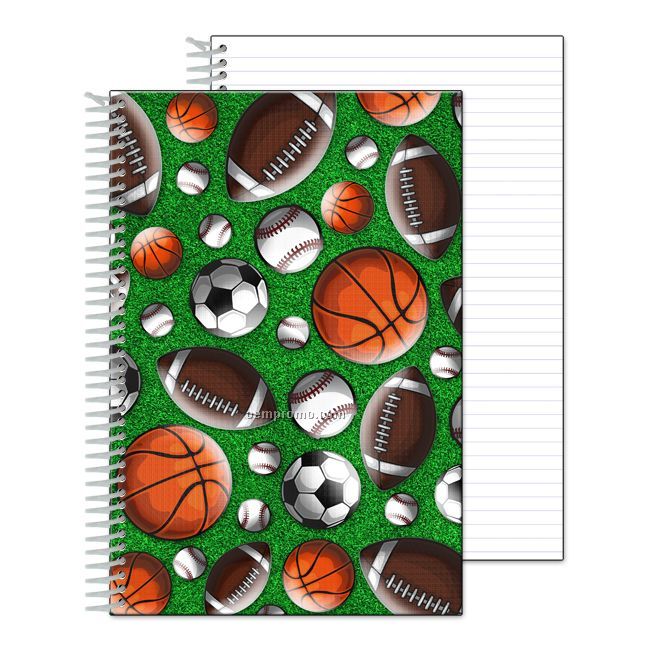 Notebook, 6"X9", With Sports 3d Lenticular Depth Effect - Stock, Blank