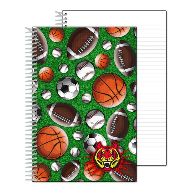Notebook, 6"X9",With Sports 3d Lenticular Depth Effect-custom 4c Lenticular