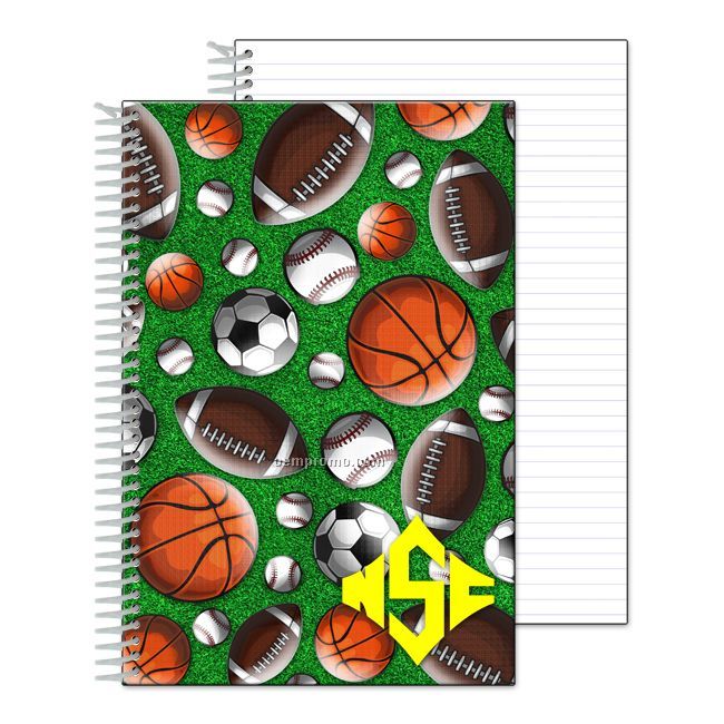 Notebook, 6"X9", With Sports 3d Lenticular Depth Effect - Stock W/ Imprint