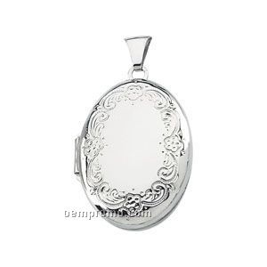 25-3/4x19-1/4 Ladies' Stainless Steel Oval Locket