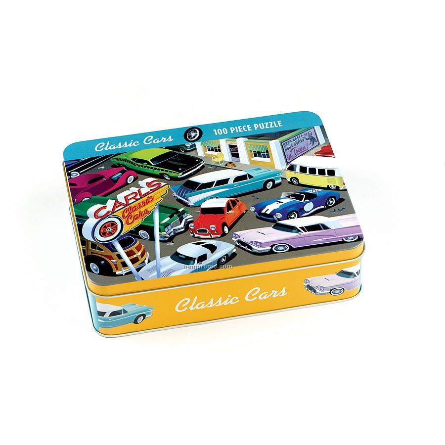 Classic Cars 100-piece Puzzle In Collectible Tin