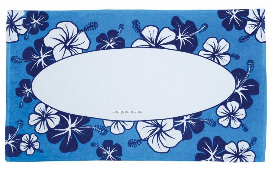 Hibiscus Stock Design Beach Towel - Printed