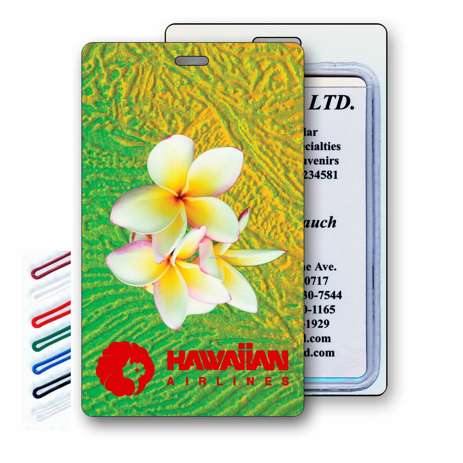 Luggage Tag 3d Lenticular 3-d Tropical Flower Stock Image (Blank Product)