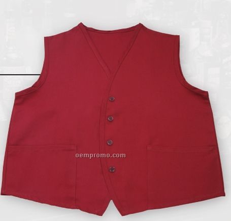 Tailored Unisex Vest W/ 2 Waist Pockets & 4 Buttons