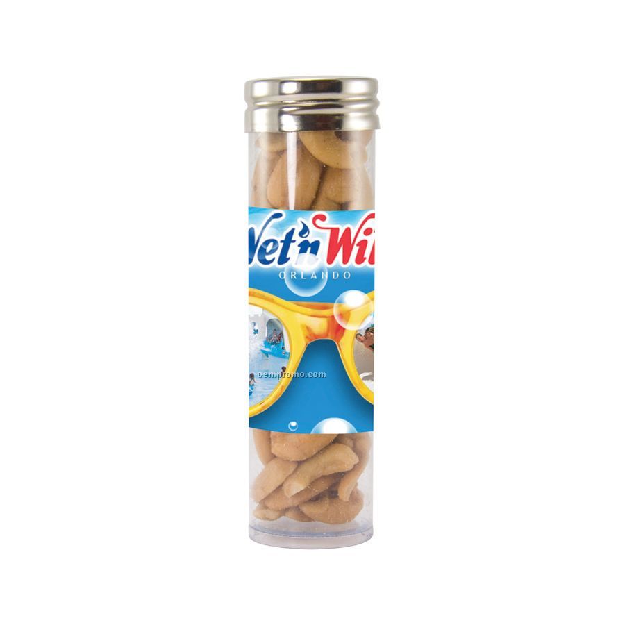 Large Gourmet Plastic Candy Tube With Cashews