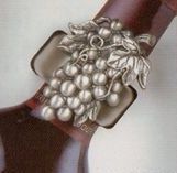 Metalla Ornamental Pewter Grapes Wine Drip Collar