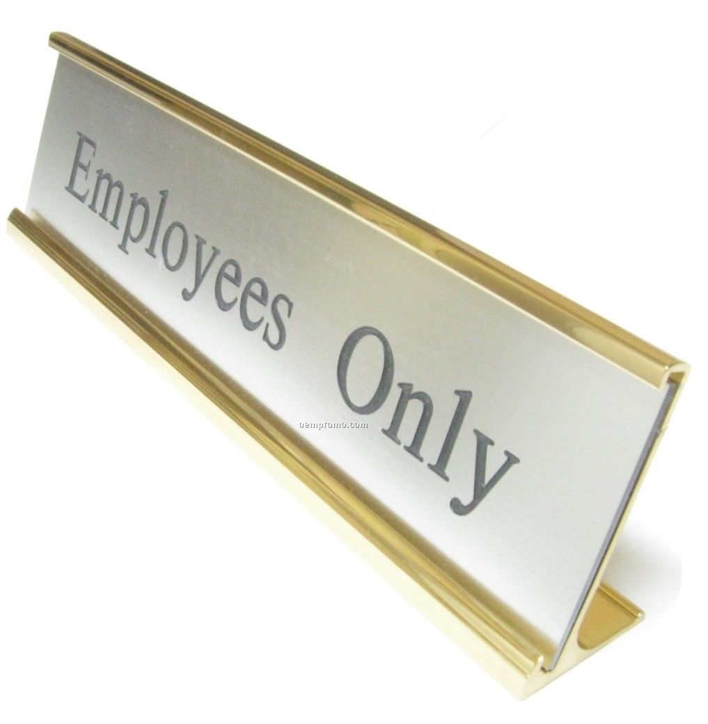Traditional Desk Easel Name Plate With Gold Holder (10")