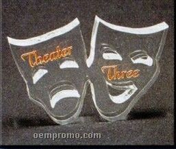 Acrylic Paperweight Up To 16 Square Inches / Drama Masks / Thespian Masks