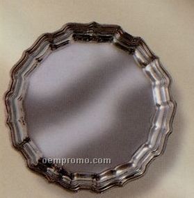12" Fluted Border Chippendale Chrome Tray