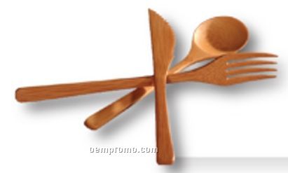 3-piece Bamboo Flatware Set With Spoon/ Fork & Knife
