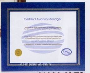 Blue Leatherette Certificate Holder Frame