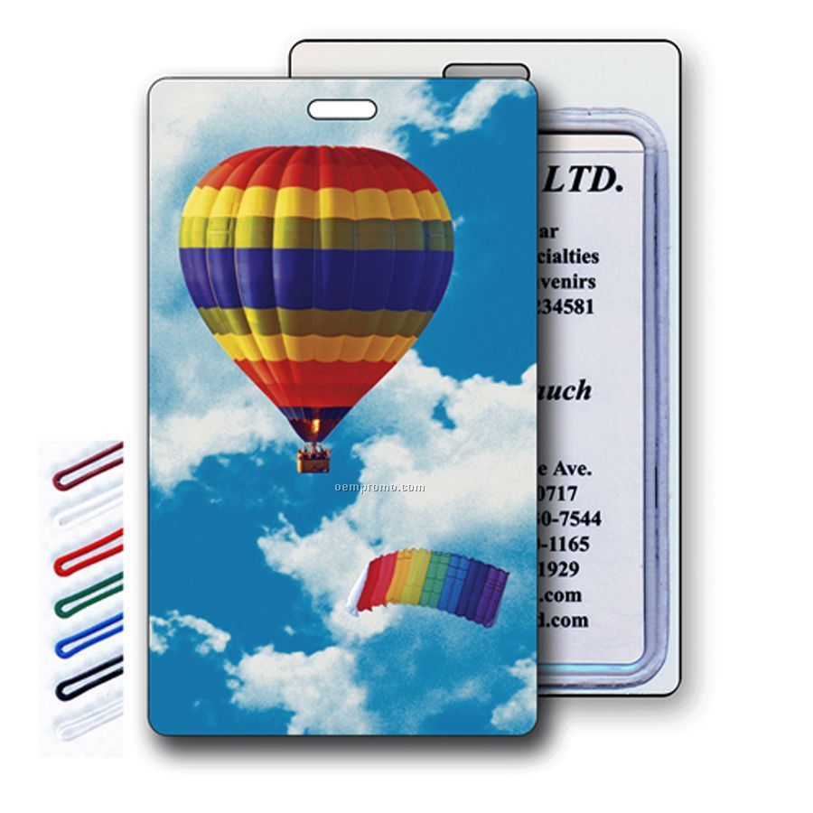Luggage Tag 3d Lenticular Hot Air Balloon, Stock Image (Blank Product)