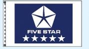 Stock Cluster 3 Flag Set W/ Staff & Hardware (Five Star)
