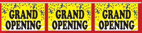 3'x8' Stock Printed Confetti Banners - Grand Opening