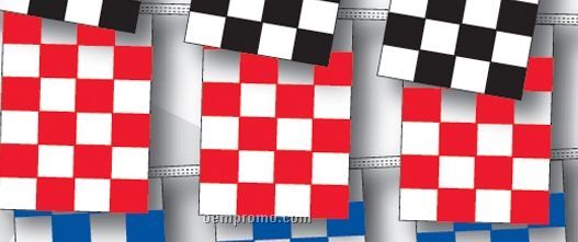 60' 8 Mil Rectangle Checkered Race Track Pennant - Red/White