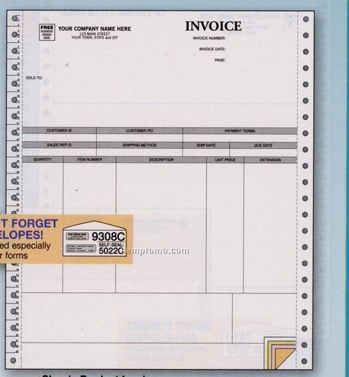 Classic Product Invoice - Peachtree Compatible (3 Part)