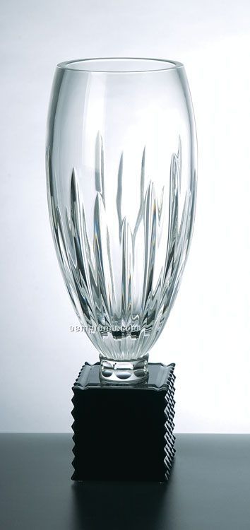 Dodis Crystal Vase W/ Black Base Attached (4 1/2"X14 3/4")