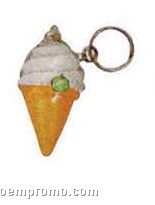 Ice Cream Cone Key Chain W/ Lip Gloss