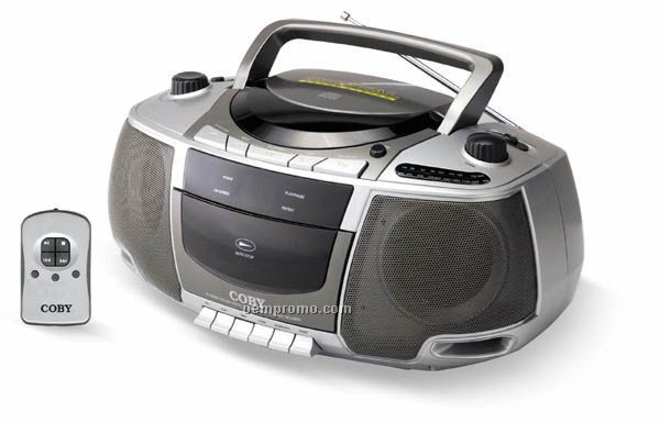 Portable CD/Radio/Stereo Cassette Player/Recorder With Remote