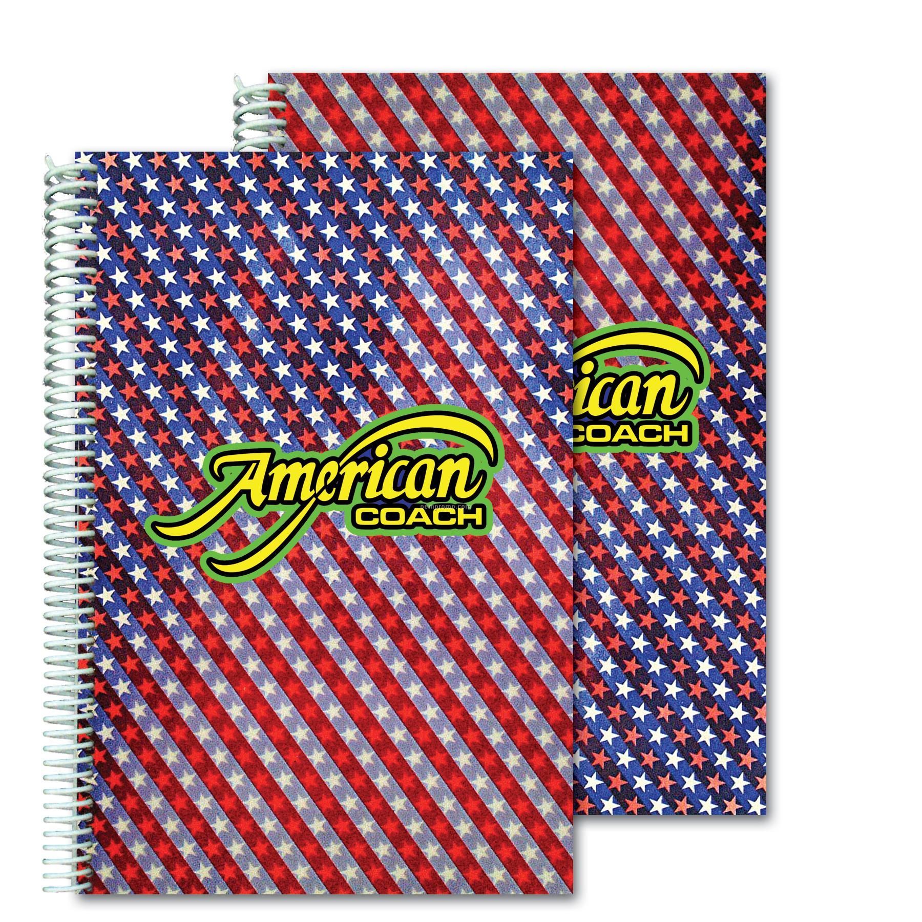 3d Lenticular Notebook Stock/Animated Stars And Stripes (Custom)