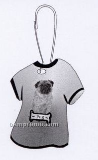 Pug Dog T-shirt Zipper Pull