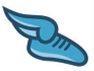 Stock Winged Shoe Mascot Chenille Patch