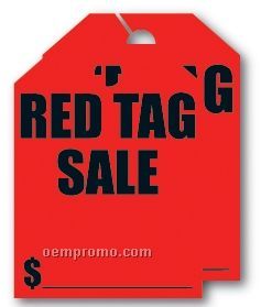 V-t Fluorescent Mirror Hang Tag - Red Tag Sale (9"X12")