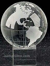 2 Piece Set Glass Globe On Base (4" Diameter)