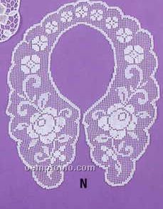 6"X14" Cotton Collars With Filet Lace
