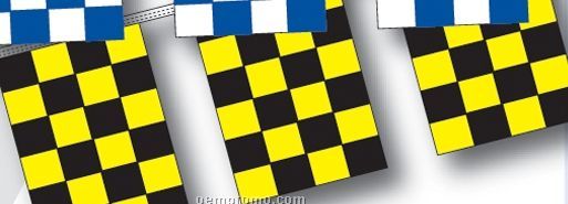 60' 8 Mil Rectangle Checkered Race Track Pennant - Black/Yellow