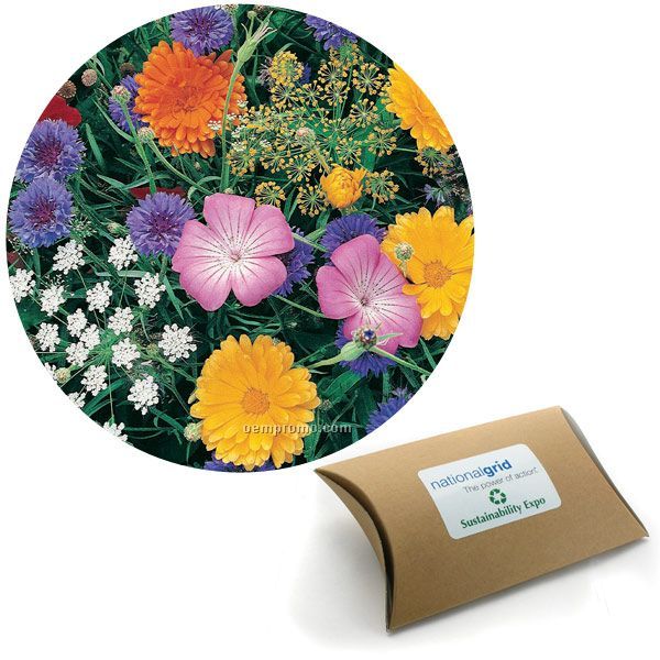 Butterfly Seed Mix In Kraft Pillow Box With Custom 4-color Label