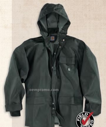 Carhartt Men's Pvc Rain Coat W/ Detachable Hood