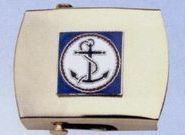 Deluxe Plated 2" Belt Buckle (Enameled Anchor)